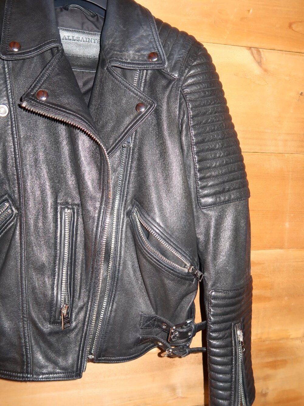 All Saints Lamb Leather Moto Jacket - Picture 2 of 6